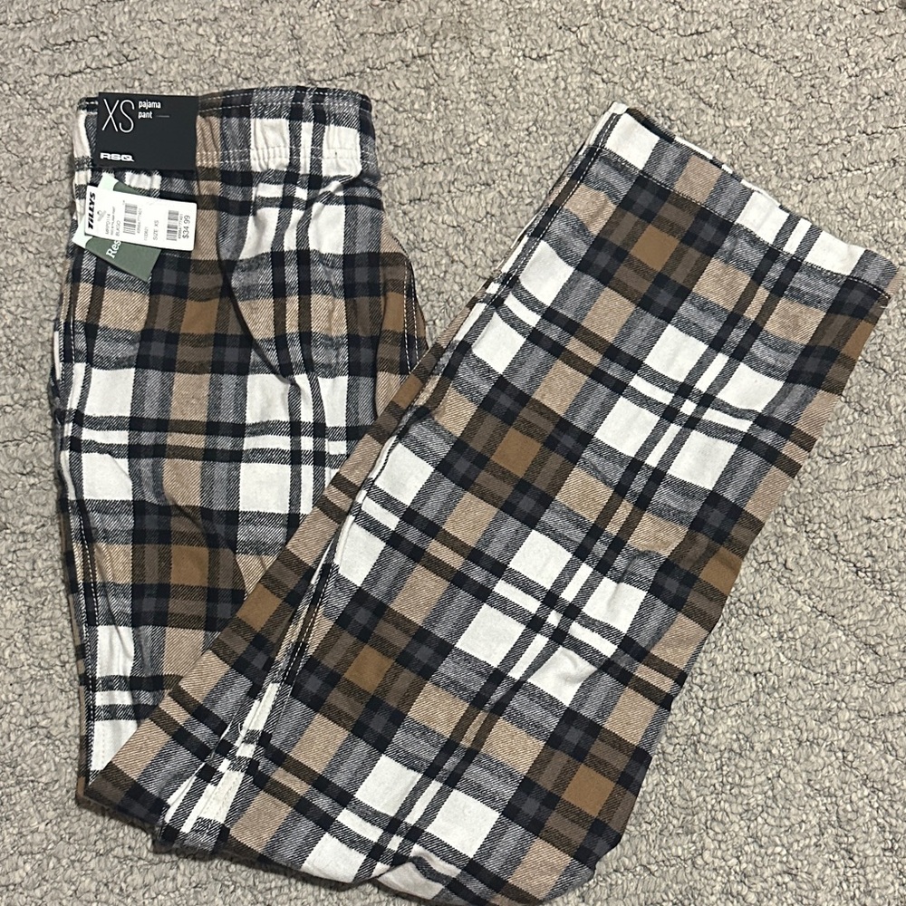 RSQ Plaid Lounge Pants in Brown and White